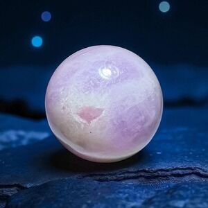 Pink Kunzite Crystal Marble Mini Sphere | Healing‎ Energy Marble Decor